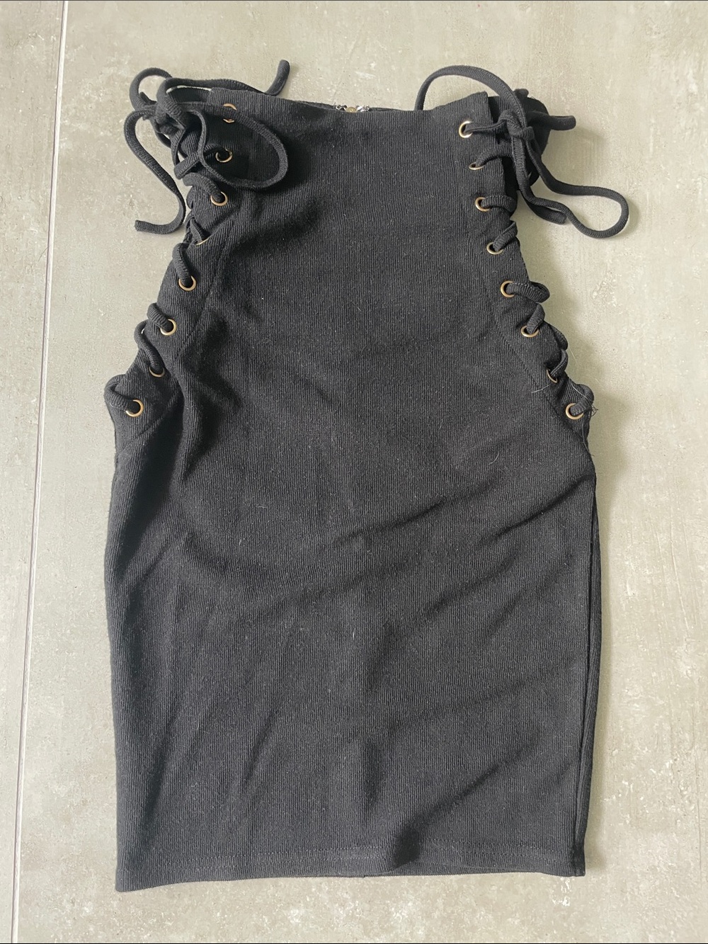 AKIRA Black Lace-Up Side Panel Mini skirt. Size: SMALL!